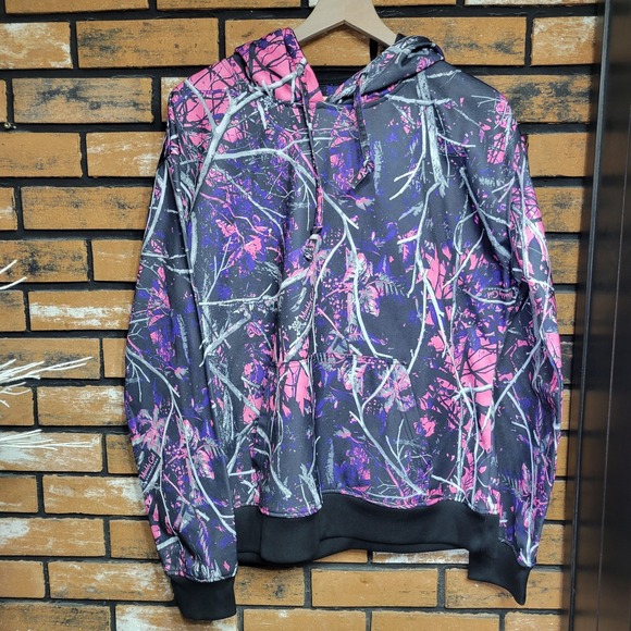 Moonshine Camo‎ Muddy Girl Hoodie Sweatshirt Xl Purple Black Pink - Picture 1 of 11